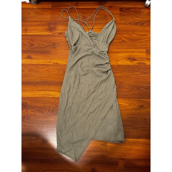 Dresses & Skirts - Olive Green CrissCross Bodycon Mini Dress